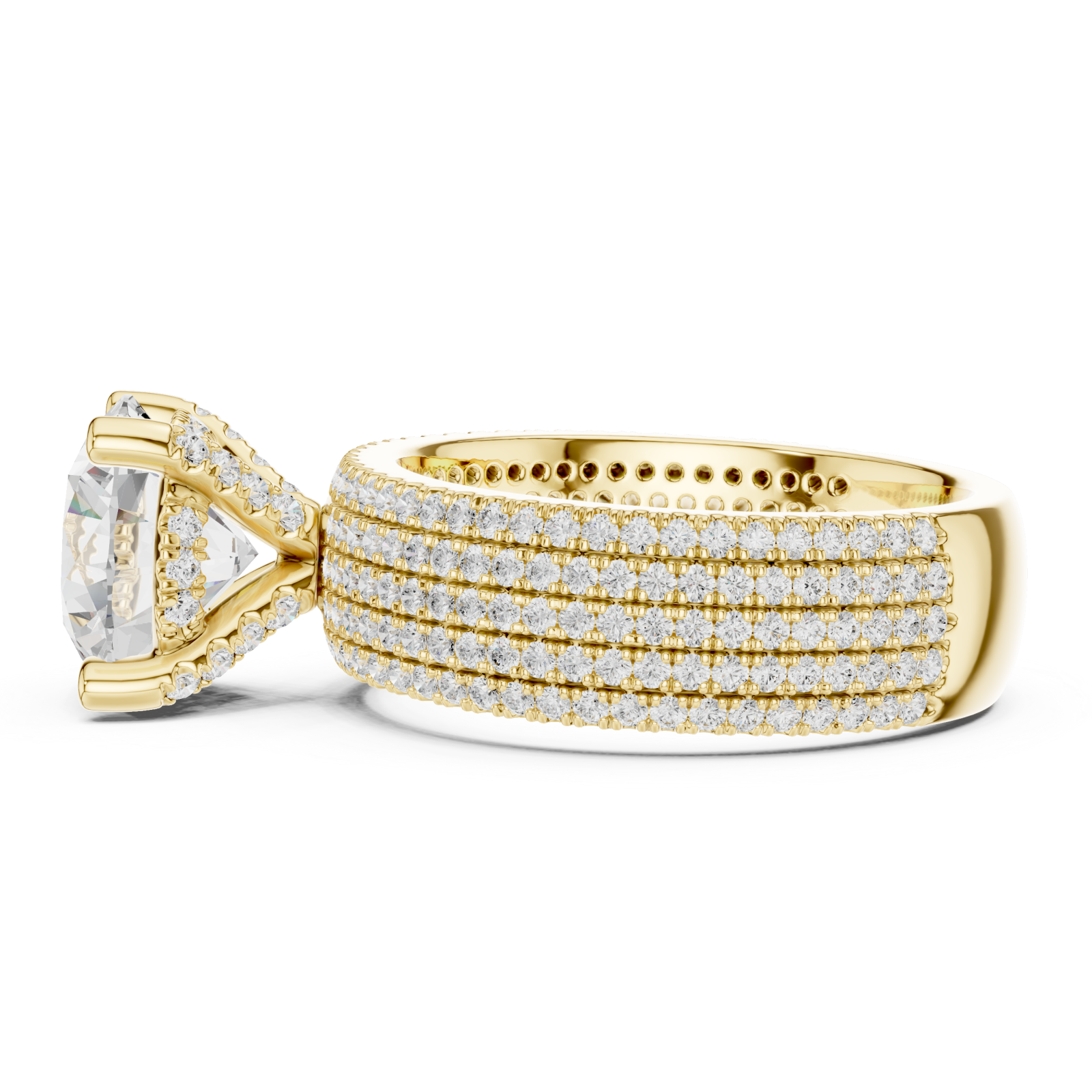  Gold Celestial Spiral Embrace Luxe Band Ring Side View