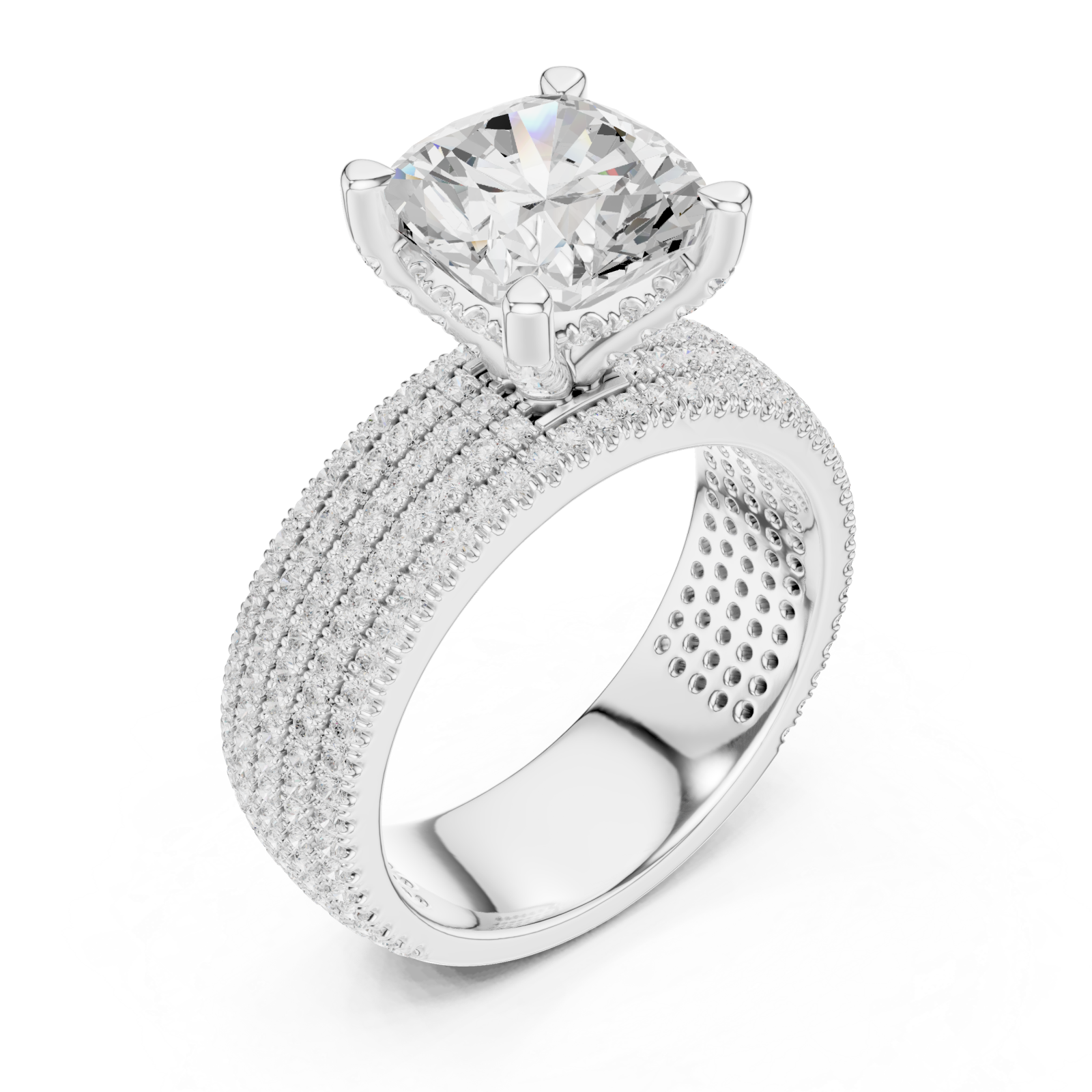  White Gold Eternal Glow Regal Harmony Engagement Ring Right View