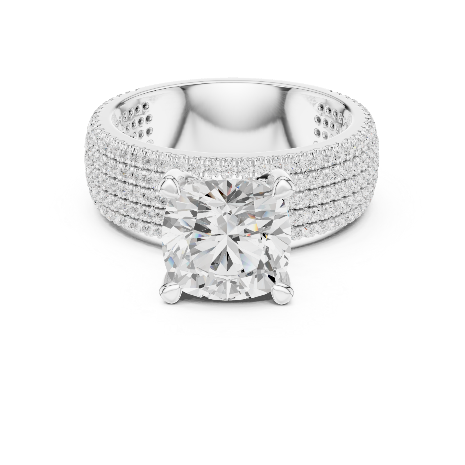  White Gold Eternal Glow Regal Harmony Engagement Ring Front View