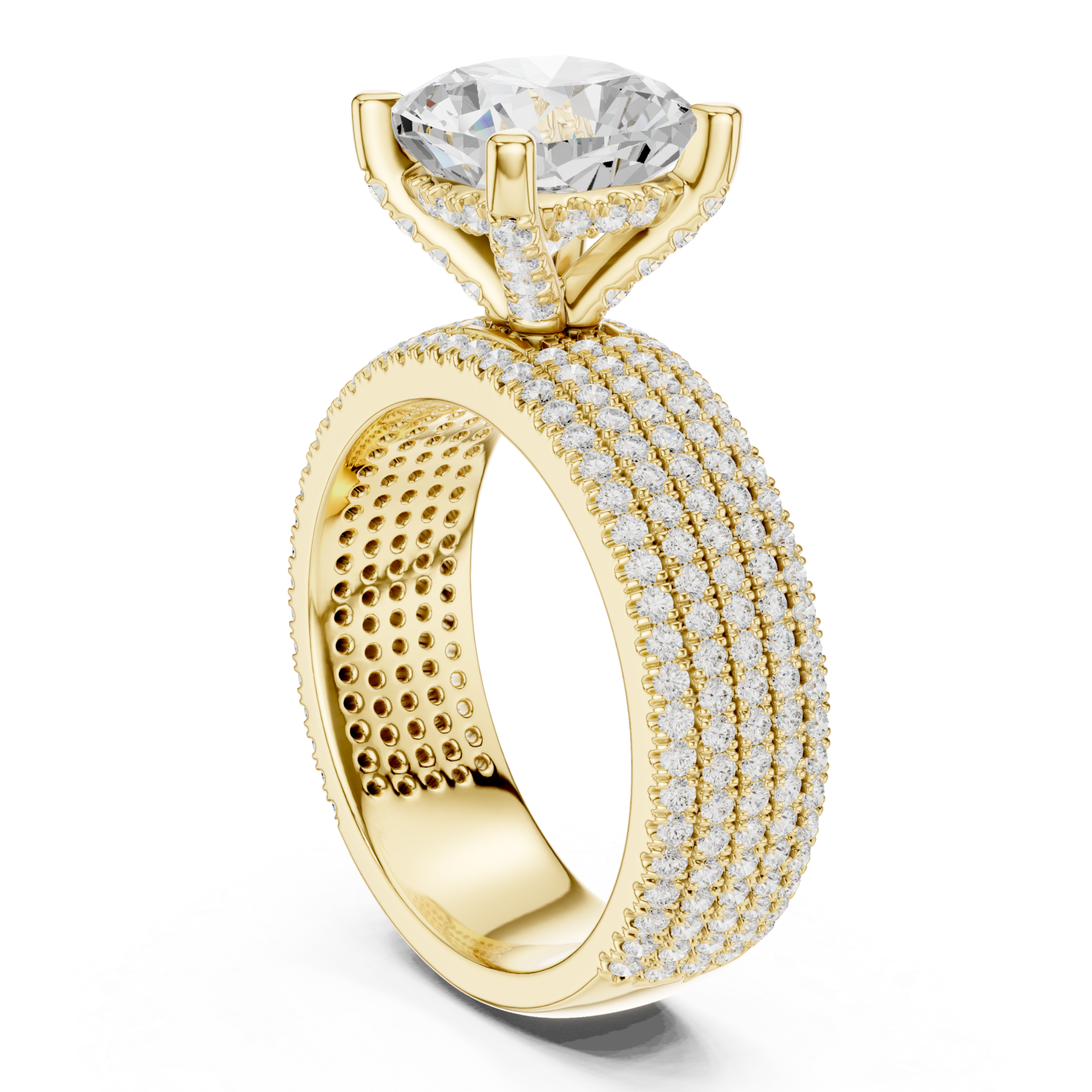  Gold Eternal Glow Regal Harmony Engagement Ring Left View