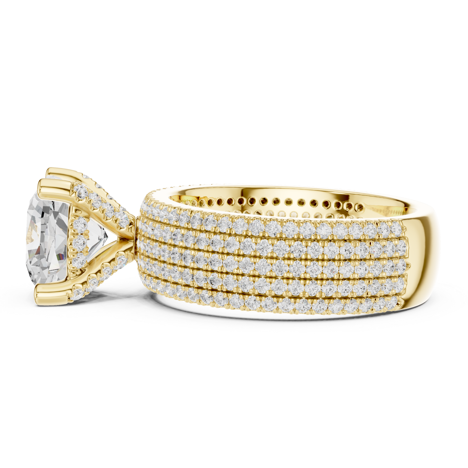  Gold Eternal Glow Regal Harmony Engagement Ring Side View