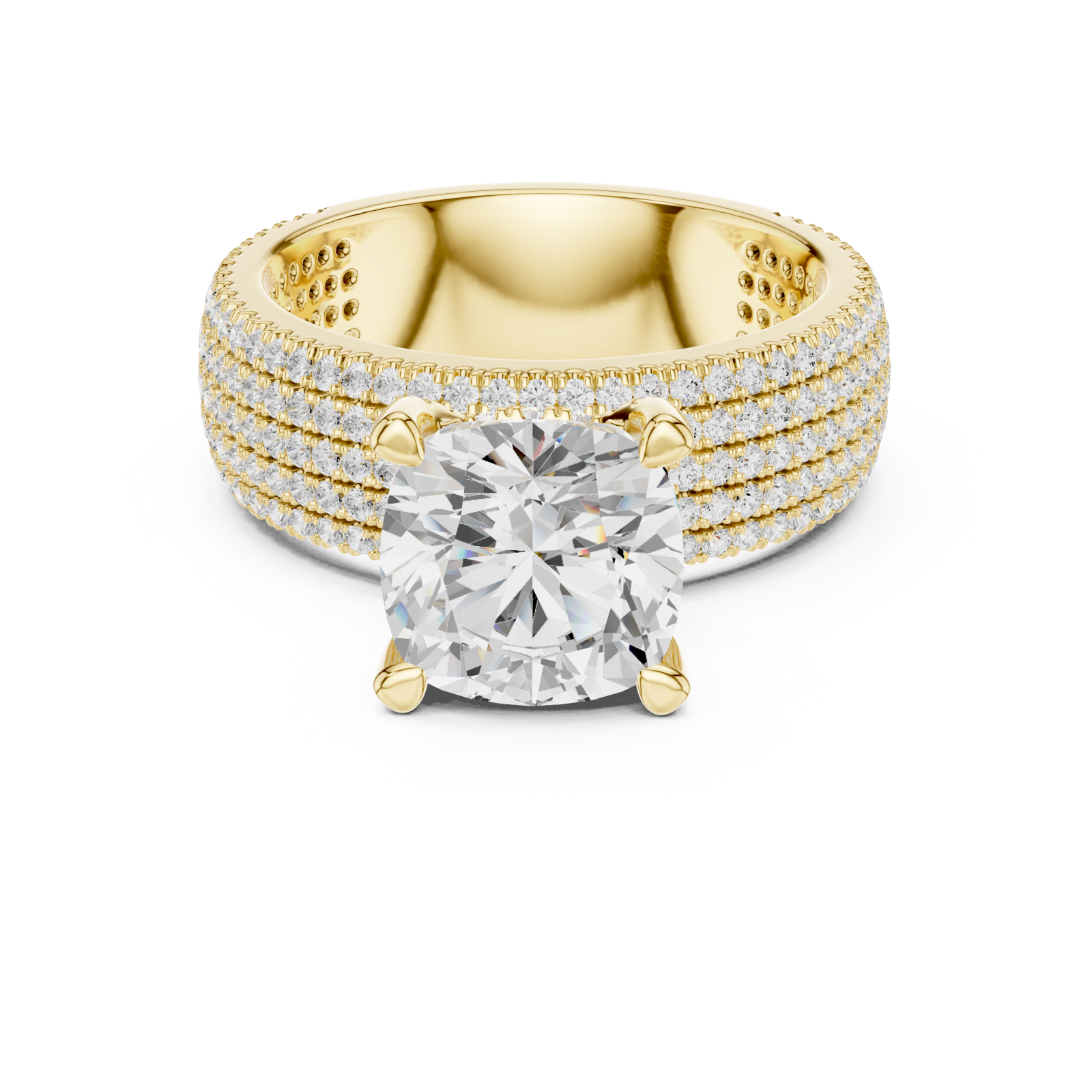  Gold Eternal Glow Regal Harmony Engagement Ring Front View