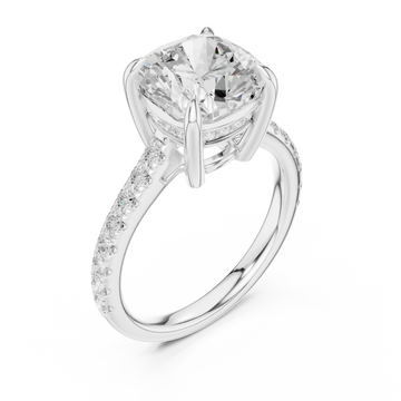  White Gold Eternal Embrace Cushion Solitaire Ring Right View