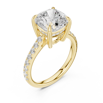 Gold Eternal Embrace Cushion Solitaire Ring Right View