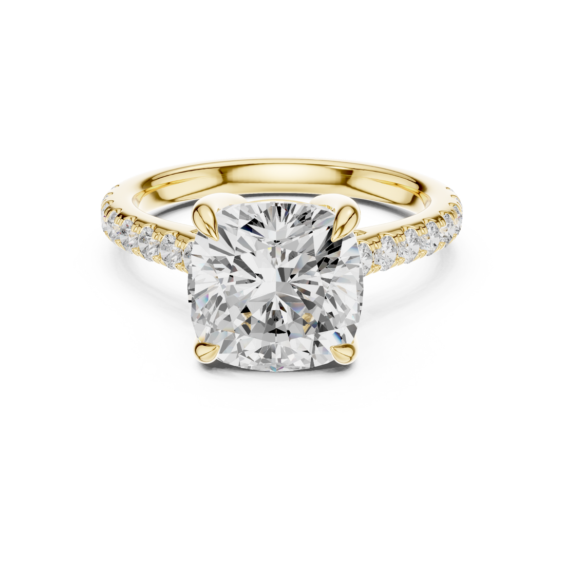 Gold Eternal Embrace Cushion Solitaire Ring Right View