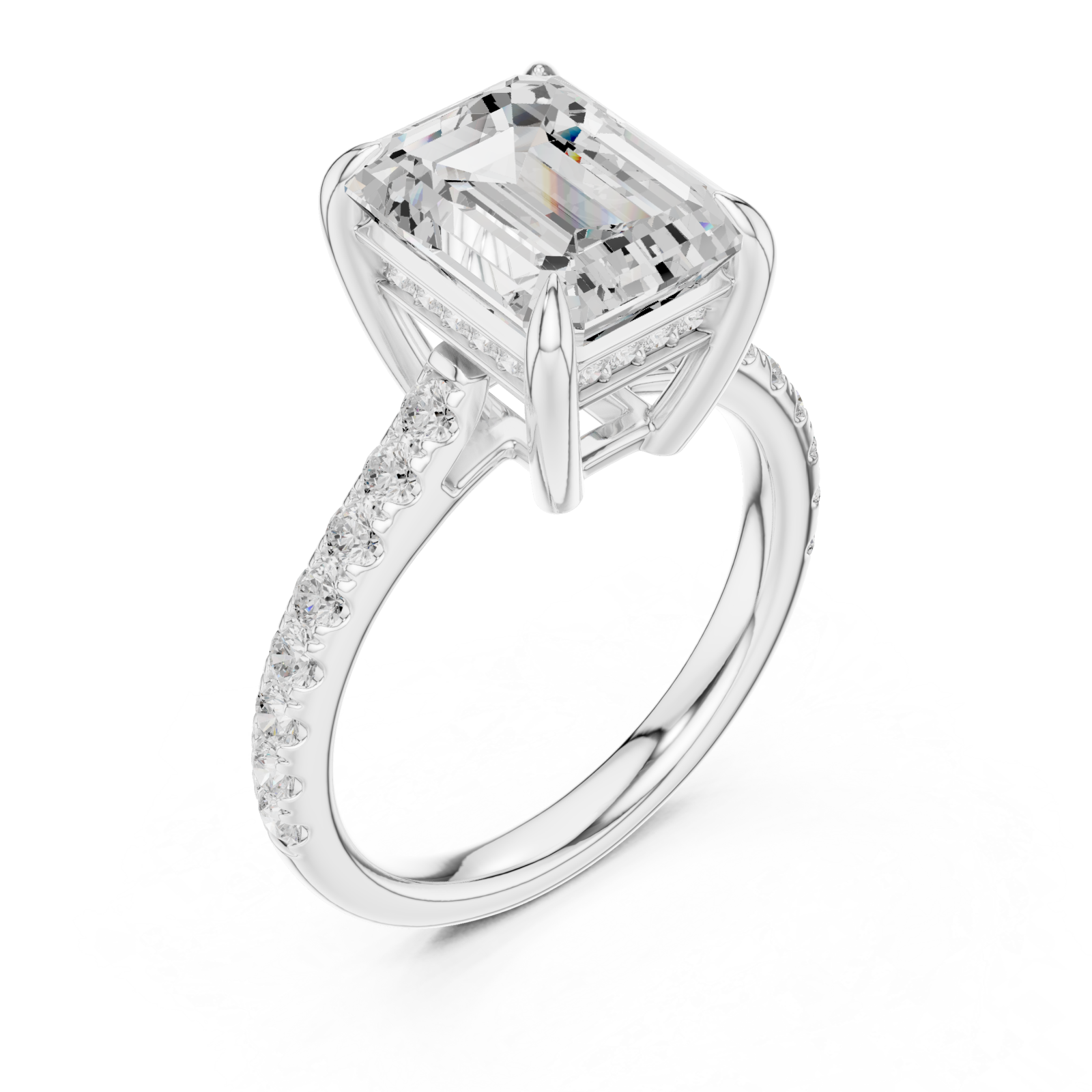  White Gold Celestial Halo Radiance Engagement Ring Right View