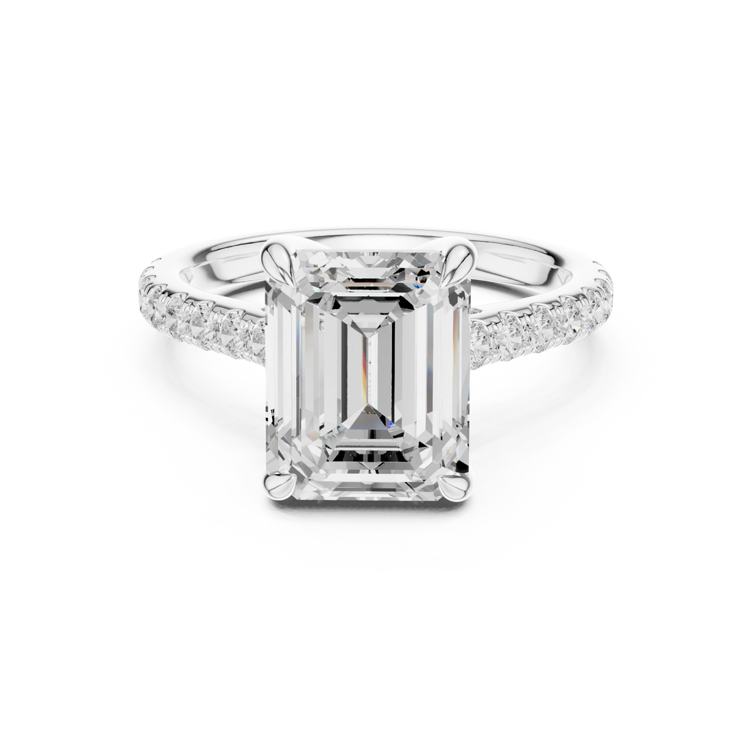 White Gold Celestial Halo Radiance Engagement Ring Right View