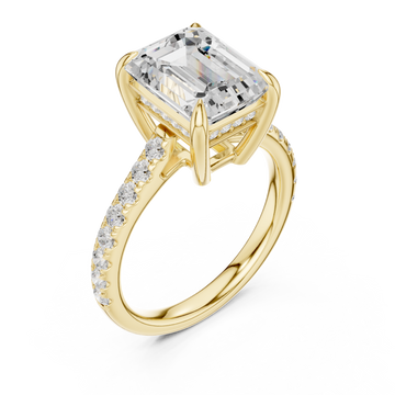 Gold Celestial Halo Radiance Engagement Ring Right View
