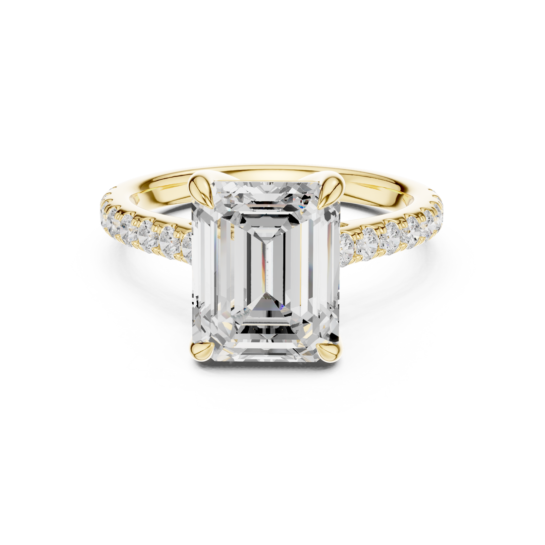 Gold Celestial Halo Radiance Engagement Ring Right View