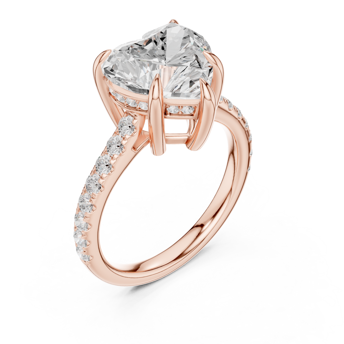  Rose Gold Pure Adoration Halo Set Band Ring Right View