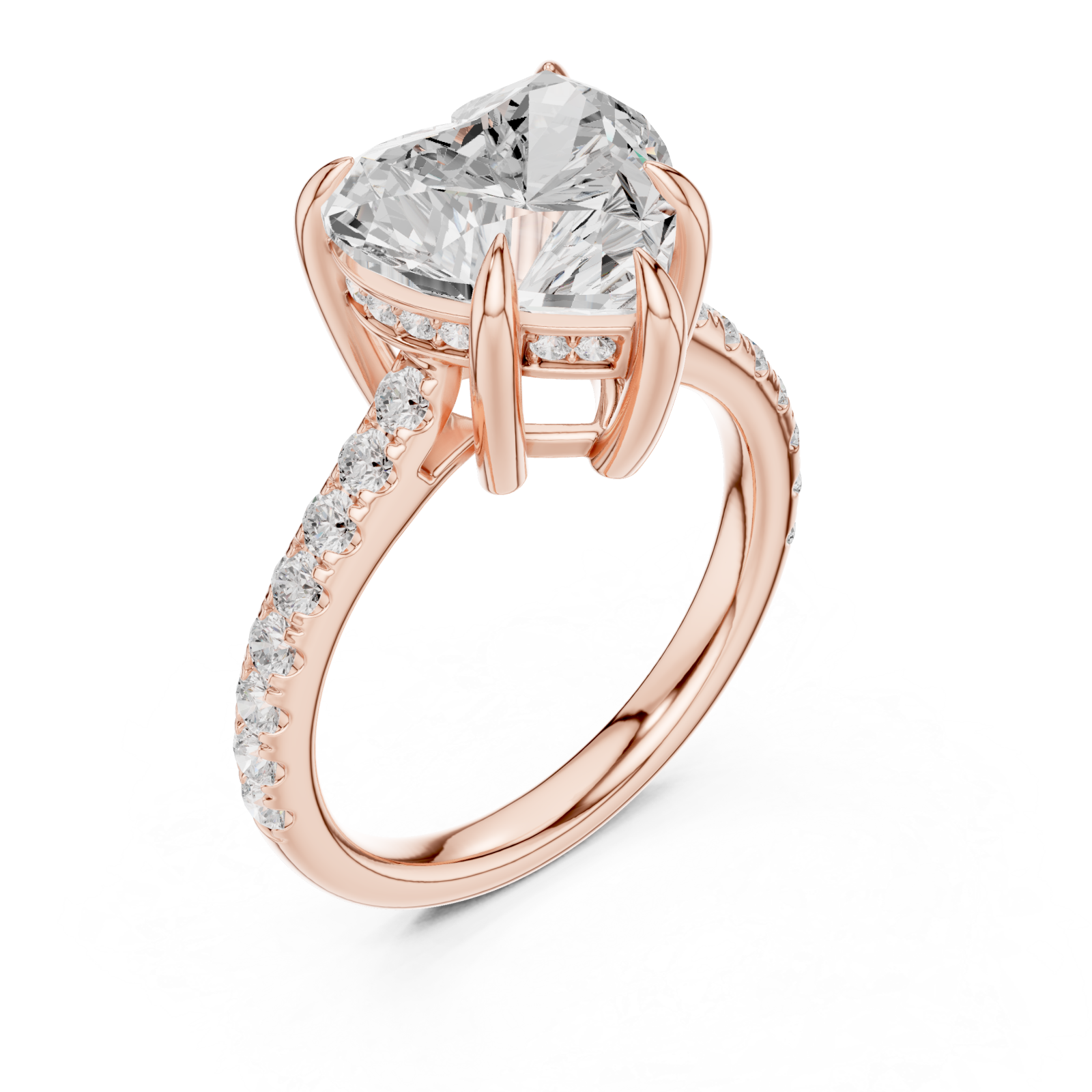 Rose Gold Pure Adoration Halo Set Band Ring Right View