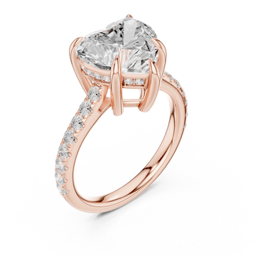  Rose Gold Pure Adoration Halo Set Band Ring Right View