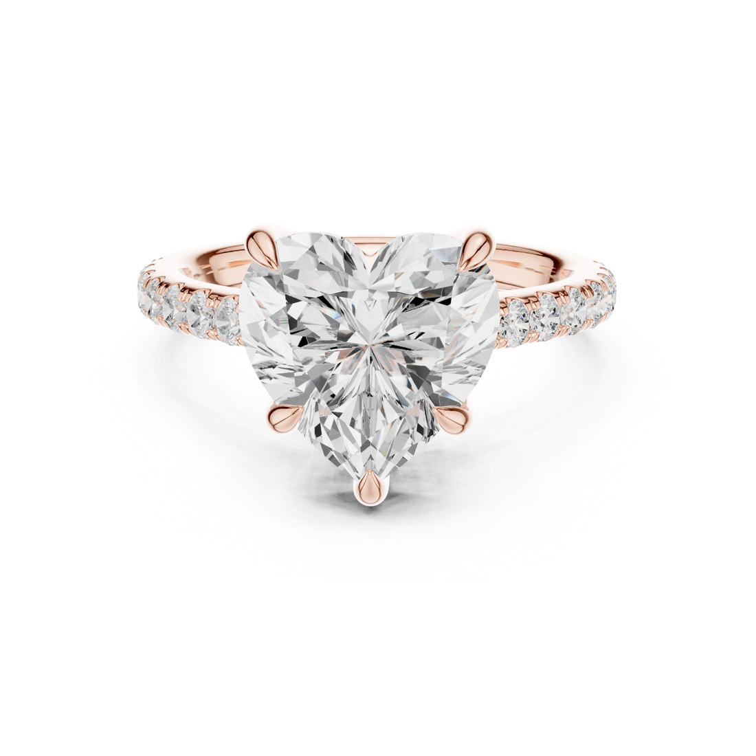  Rose Gold Pure Adoration Halo Set Band Ring Right View