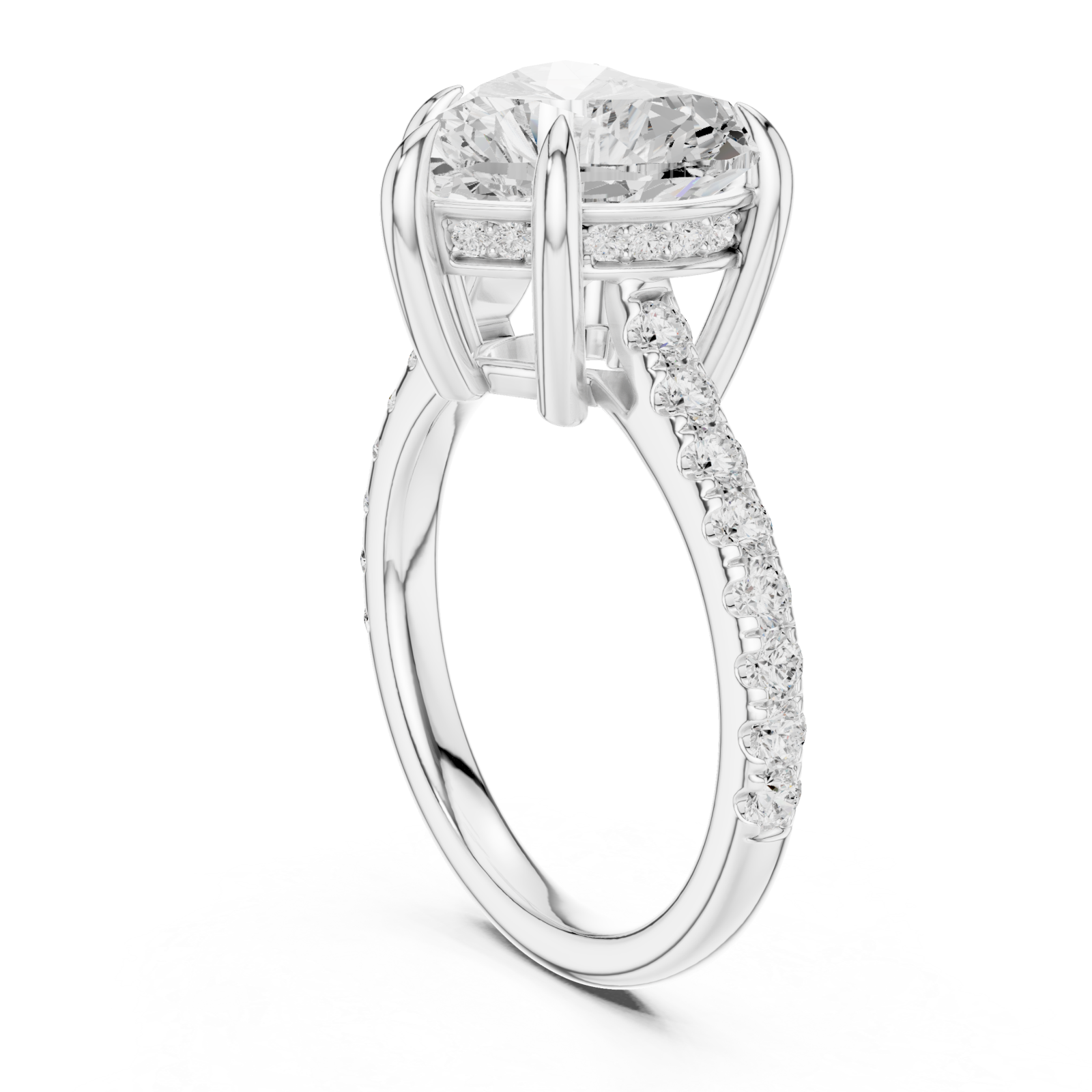  White Gold Pure Adoration Halo Set Band Ring Left View