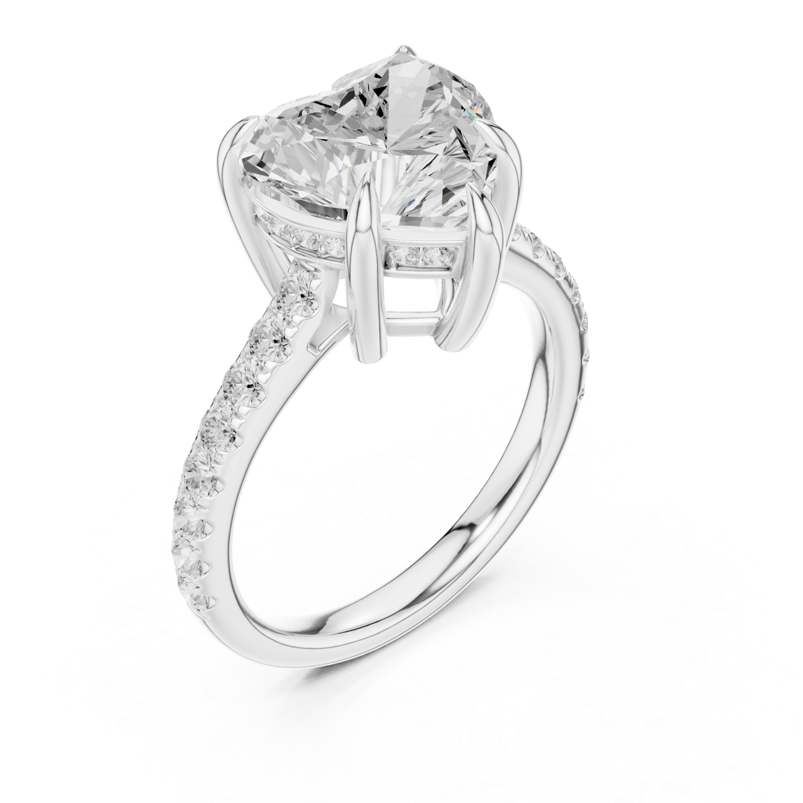  White Gold Pure Adoration Halo Set Band Ring Right View