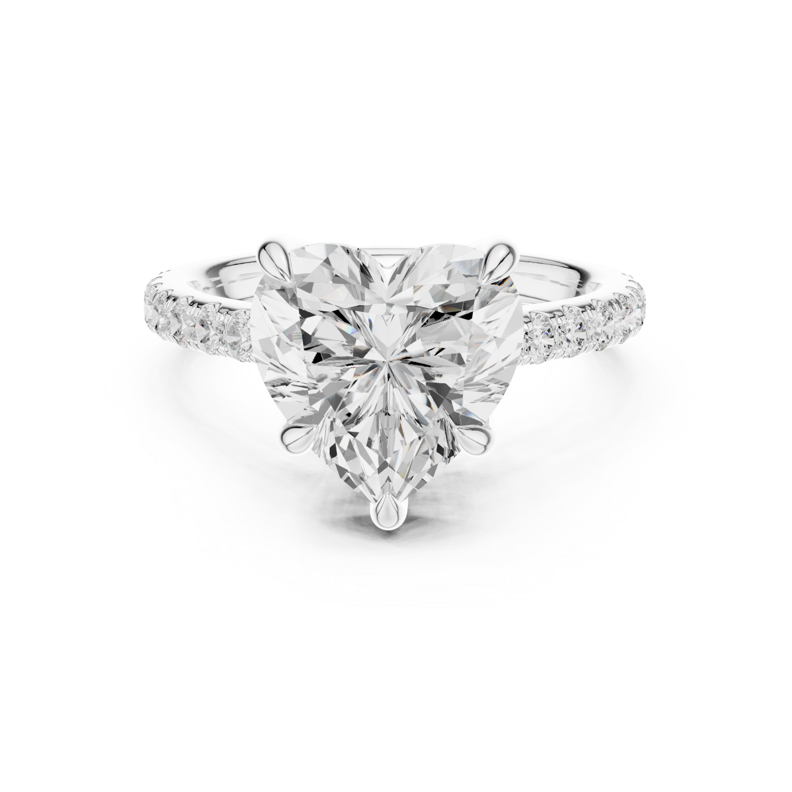  White Gold Pure Adoration Halo Set Band Ring Front View