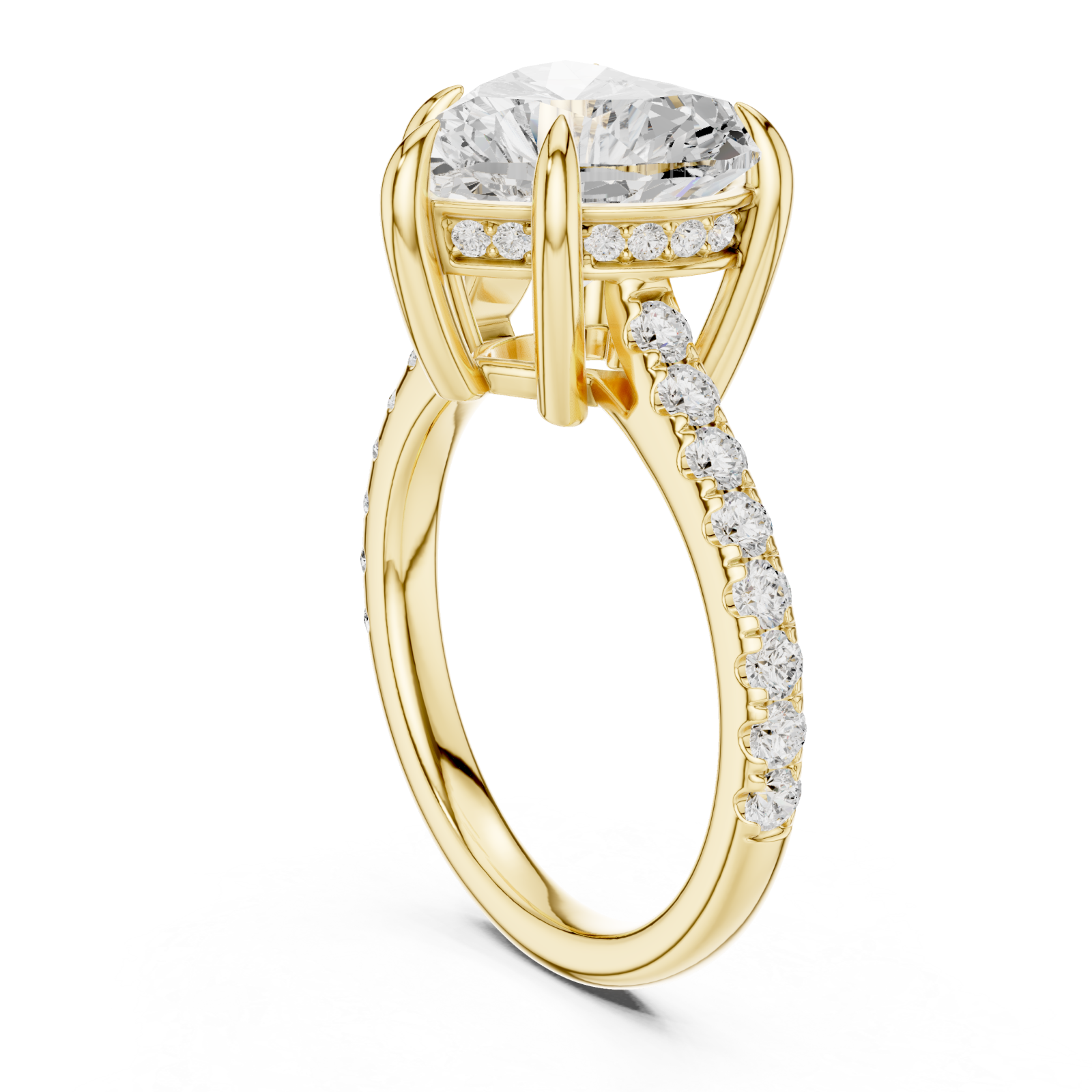  Gold Pure Adoration Halo Set Band Ring Left View