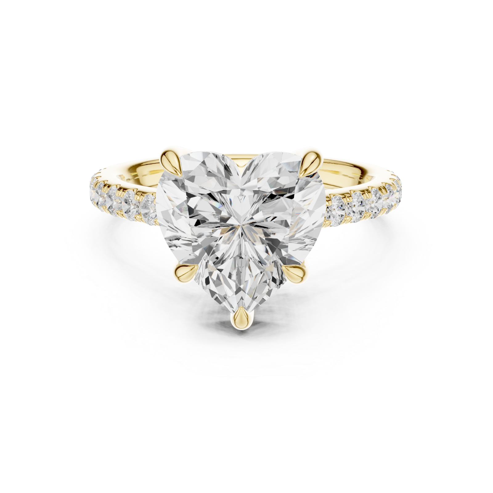  Gold Pure Adoration Halo Set Band Ring Front View