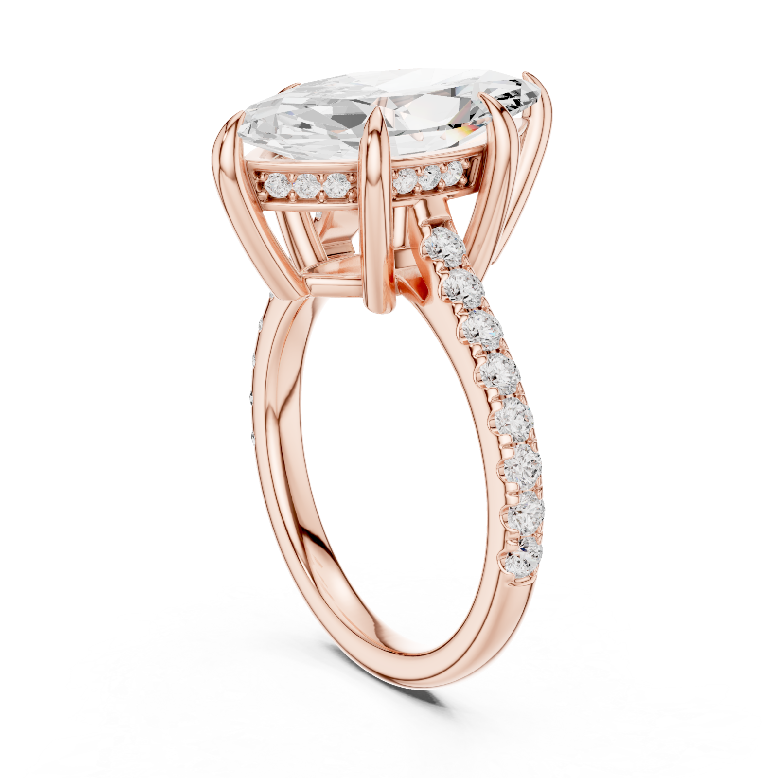  Rose Gold Luminous Crowned Marquise Left View