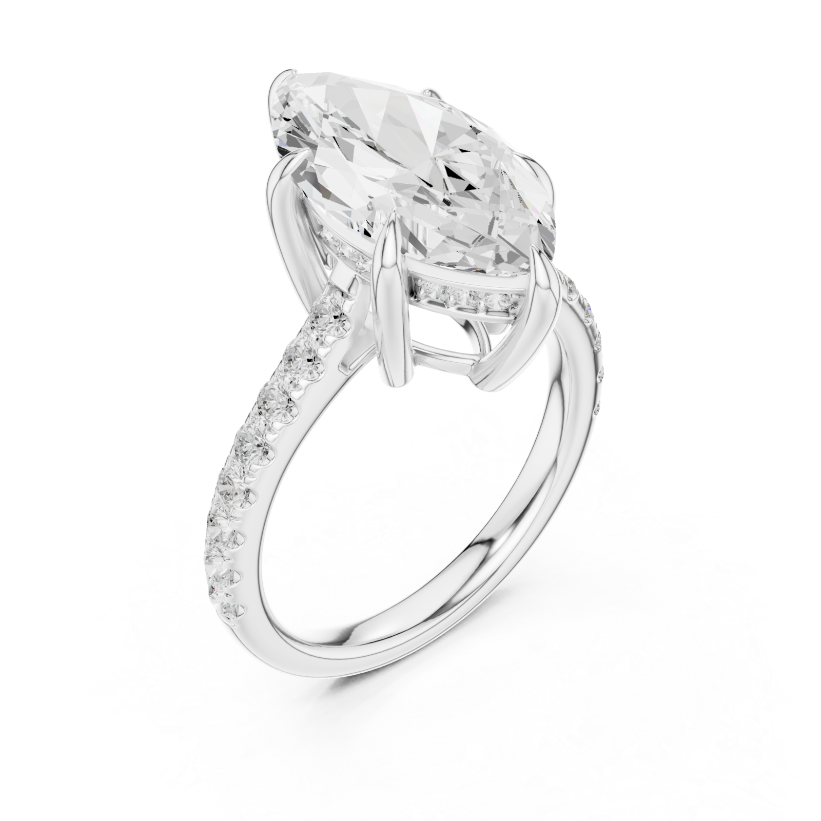  White Gold Luminous Crowned Marquise Right View