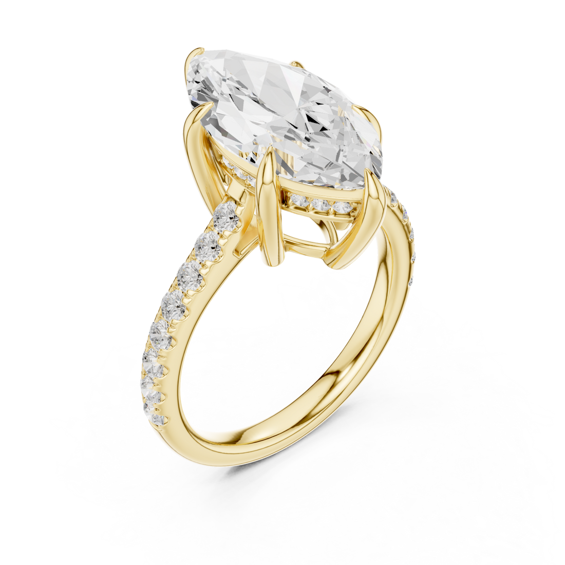 Gold Luminous Crowned Marquise Right View