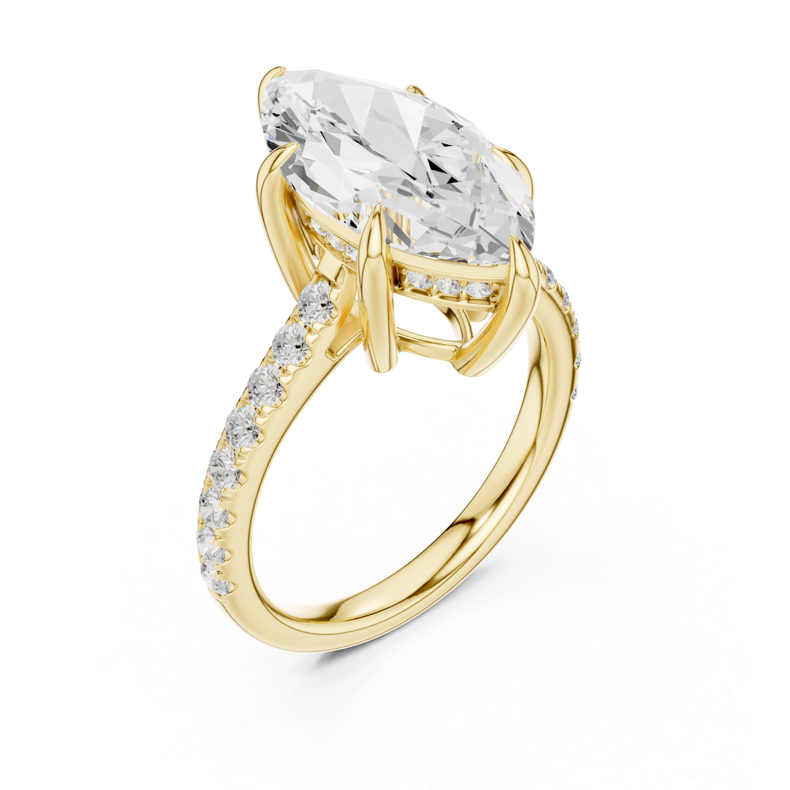 Gold Luminous Crowned Marquise Right View