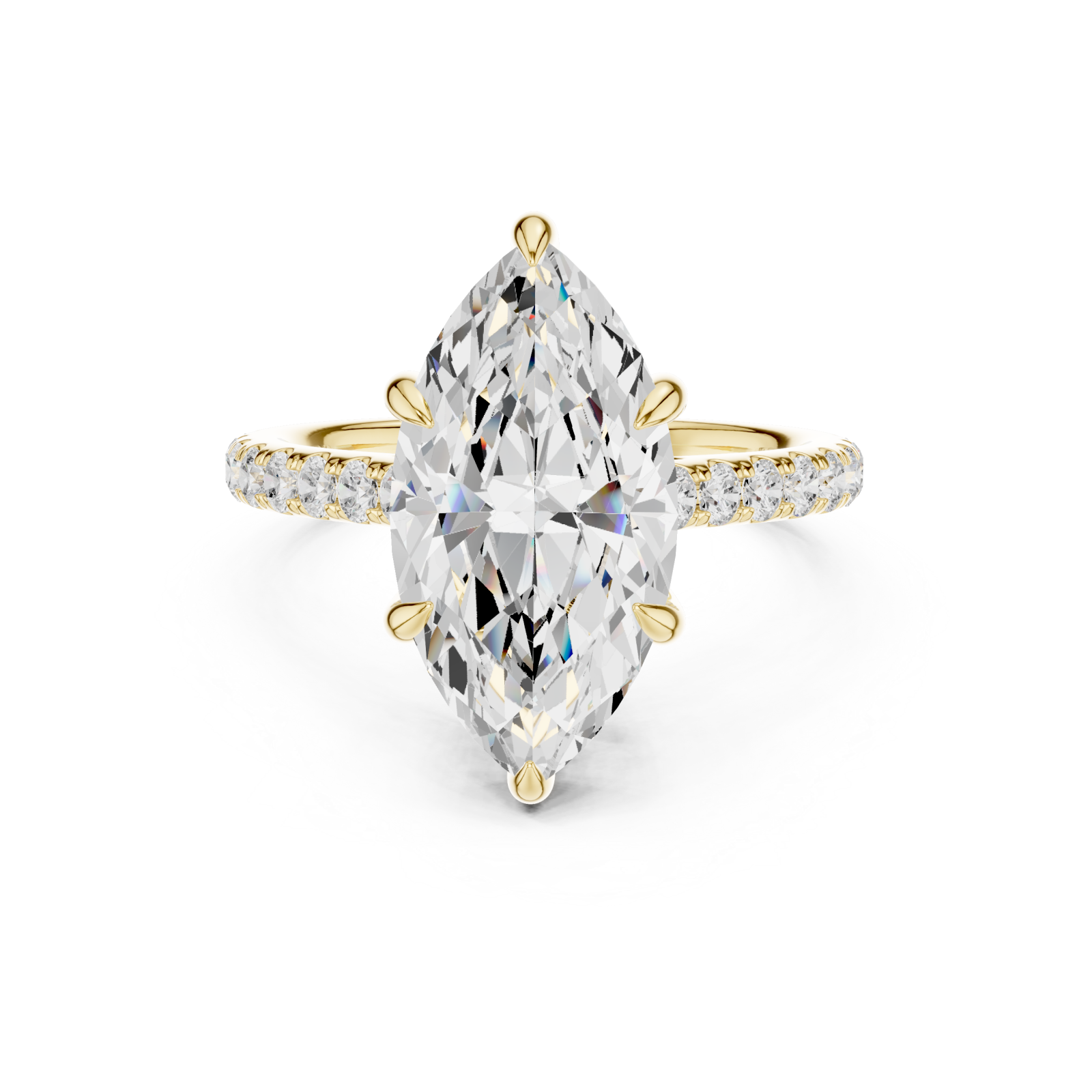  Gold Luminous Crowned Marquise Front View