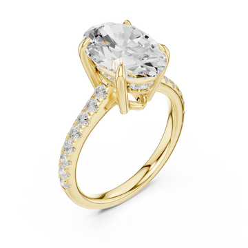 Gold Luminous Graceful Solitaire Band Ring Right View