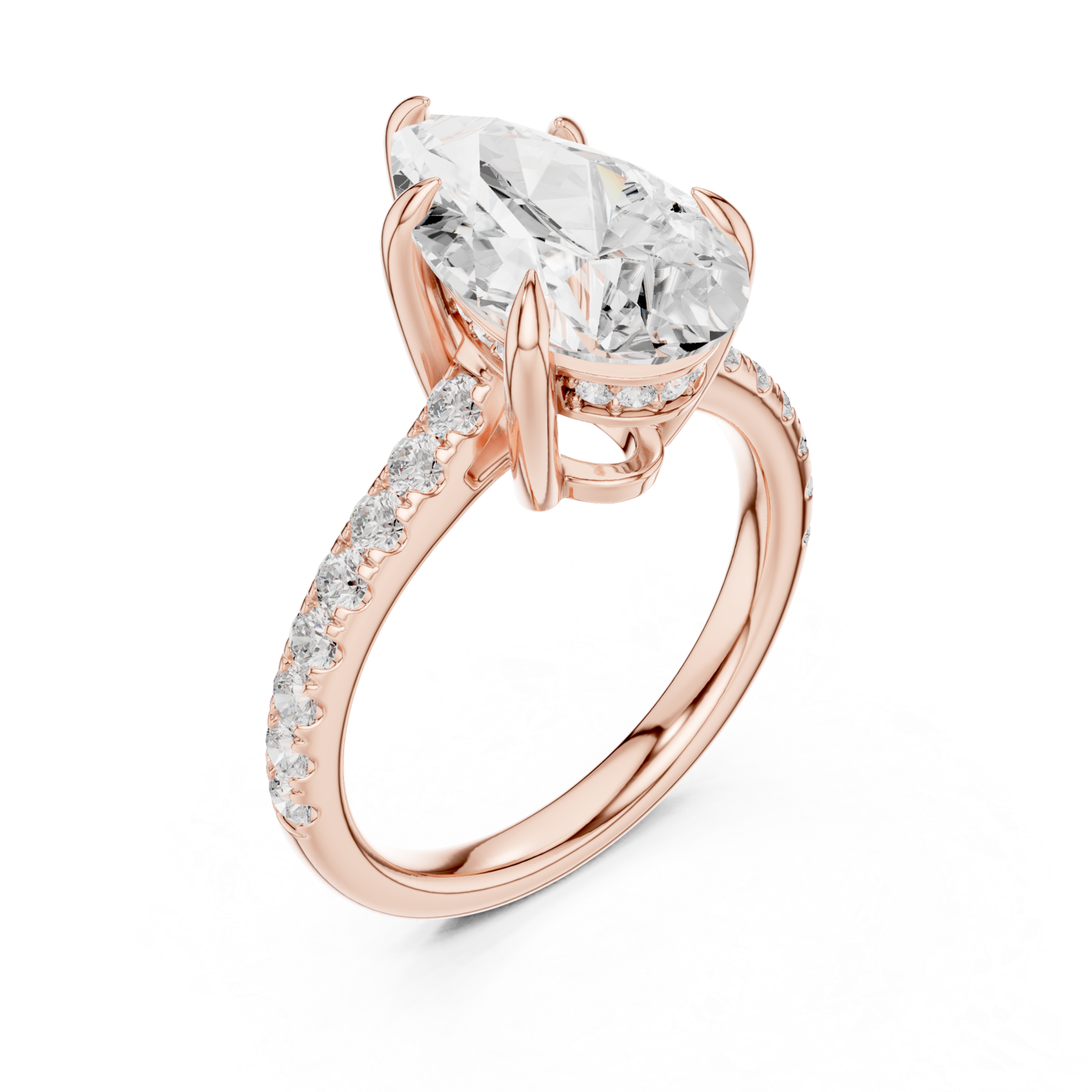 Rose Gold Pure Serenity Solitaire Gem Embrace Ring Right View
