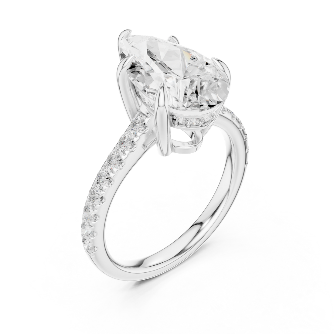  White Gold Pure Serenity Solitaire Gem Embrace Ring Right View