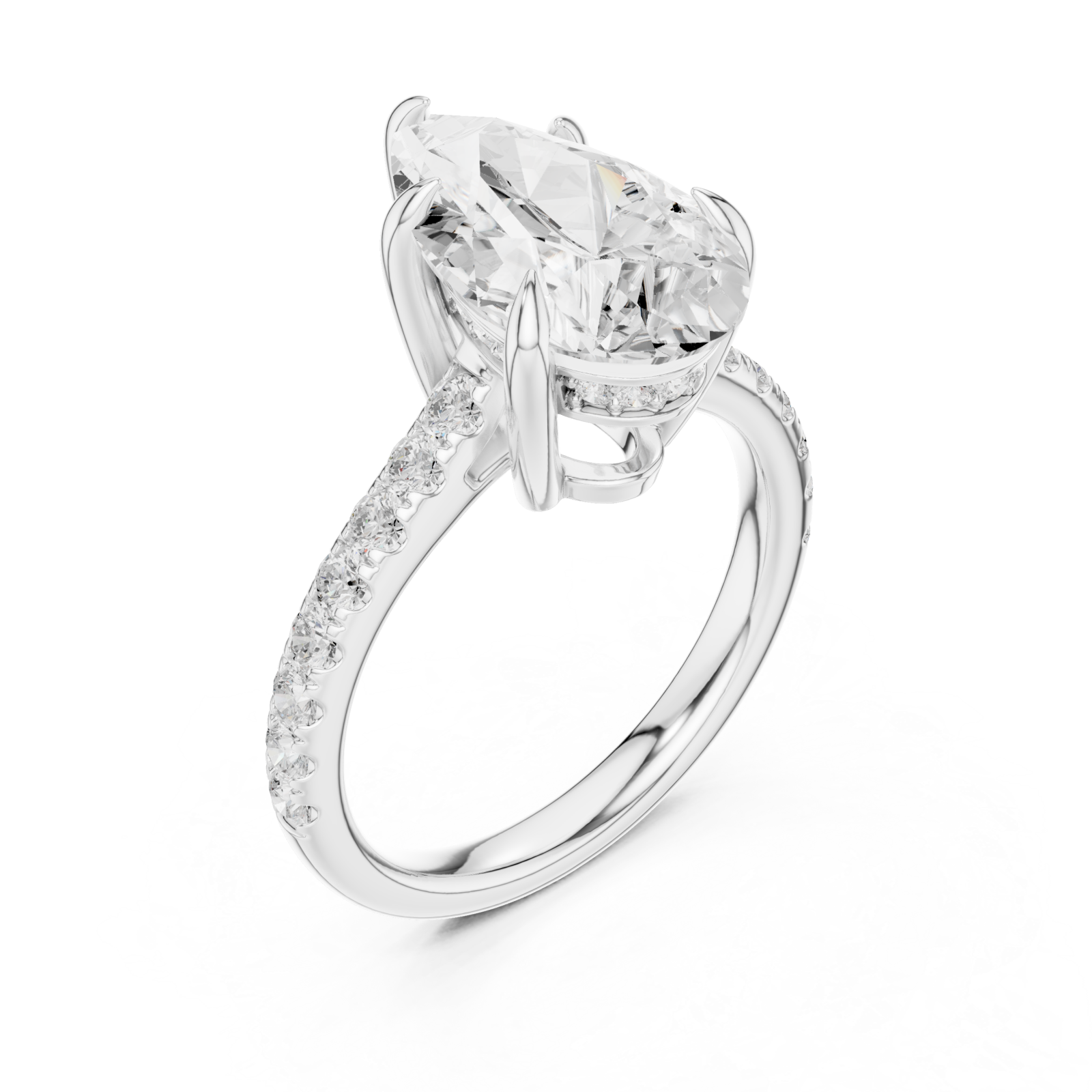  White Gold Pure Serenity Solitaire Gem Embrace Ring Right View