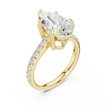 Gold Pure Serenity Solitaire Gem Embrace Ring Right View