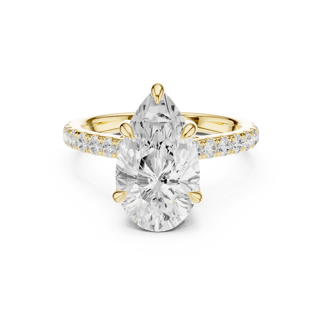 Gold Pure Serenity Solitaire Gem Embrace Ring Right View