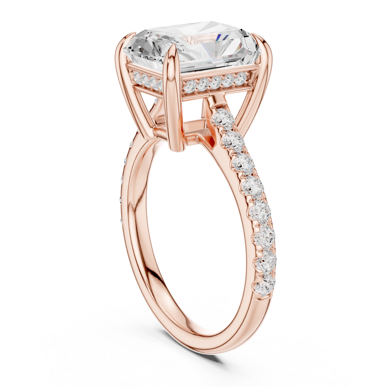 Rose Gold Vivid Starlet Solitaire Statement Ring Left View