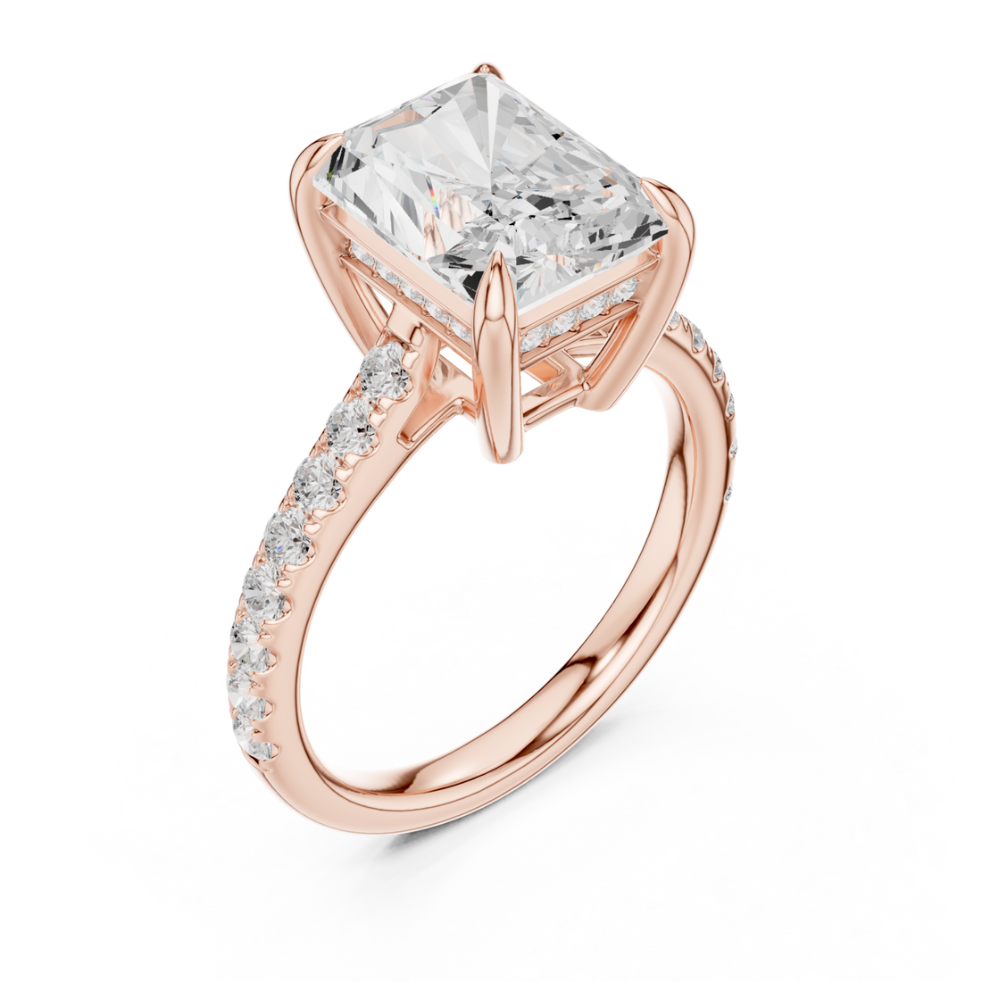  Rose Gold Vivid Starlet Solitaire Statement Ring Right View