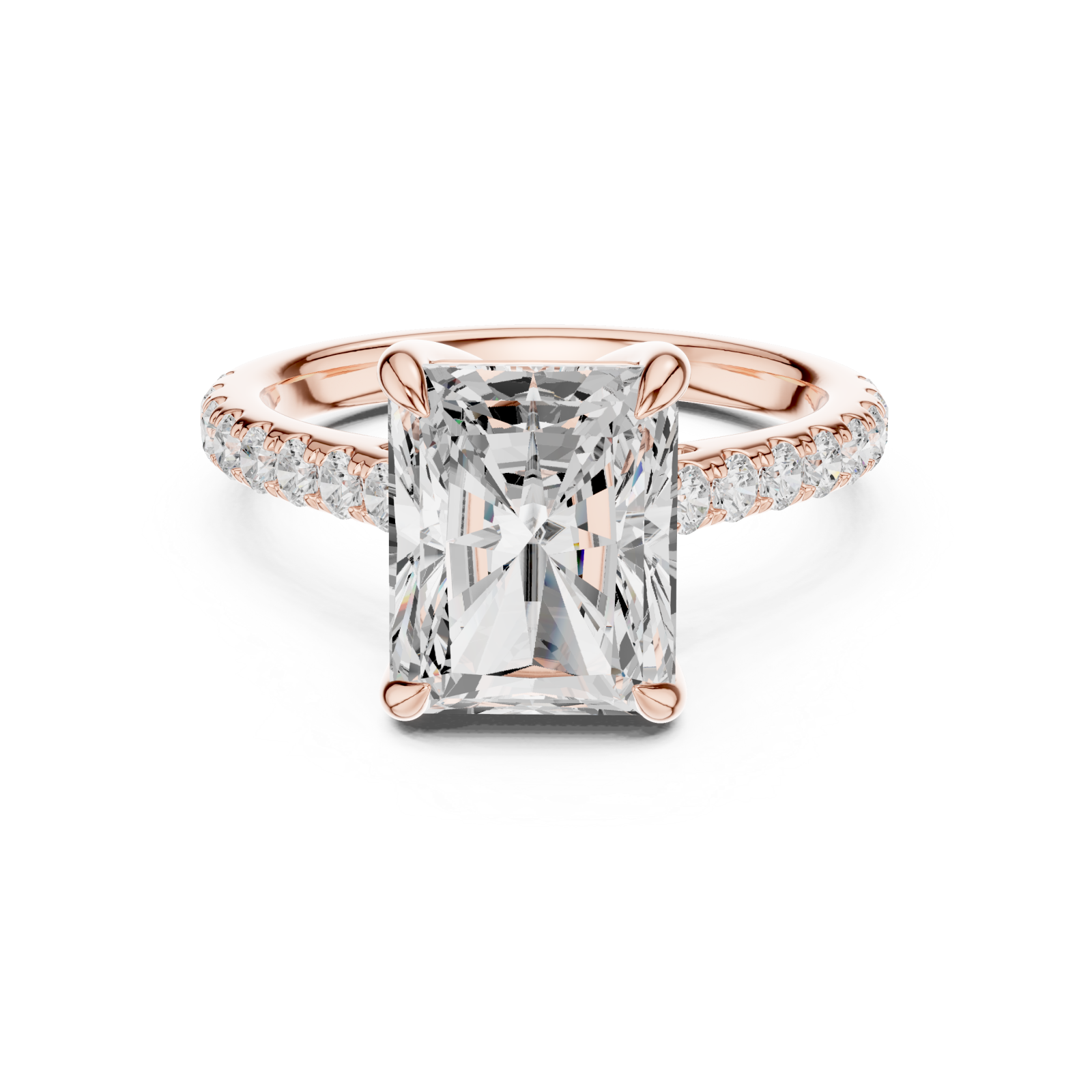  Rose Gold Vivid Starlet Solitaire Statement Ring Front View