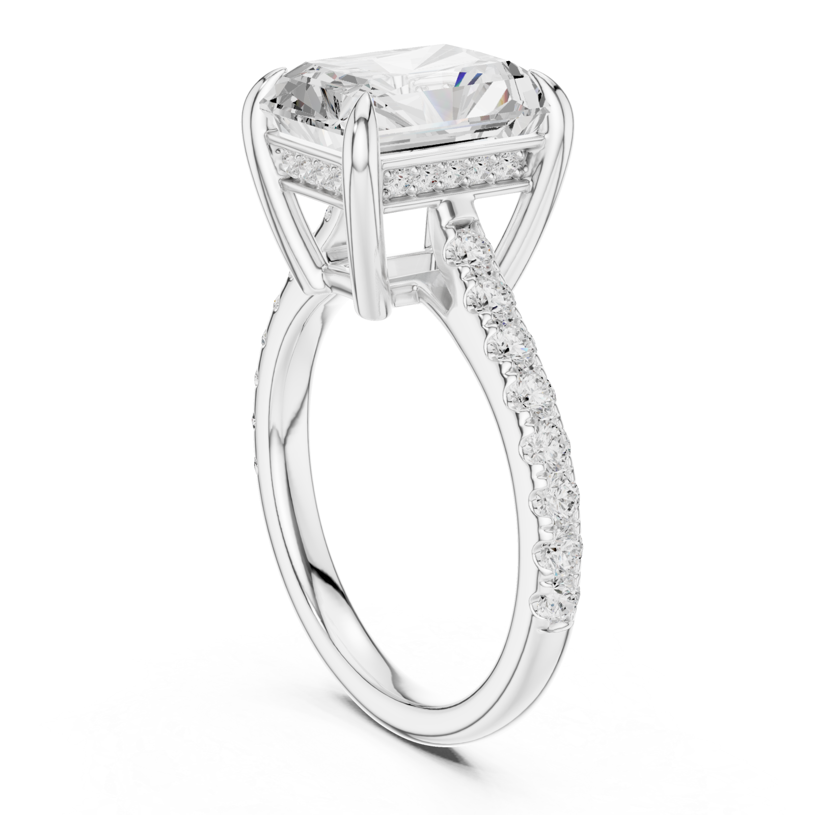  White Gold Vivid Starlet Solitaire Statement Ring Left View