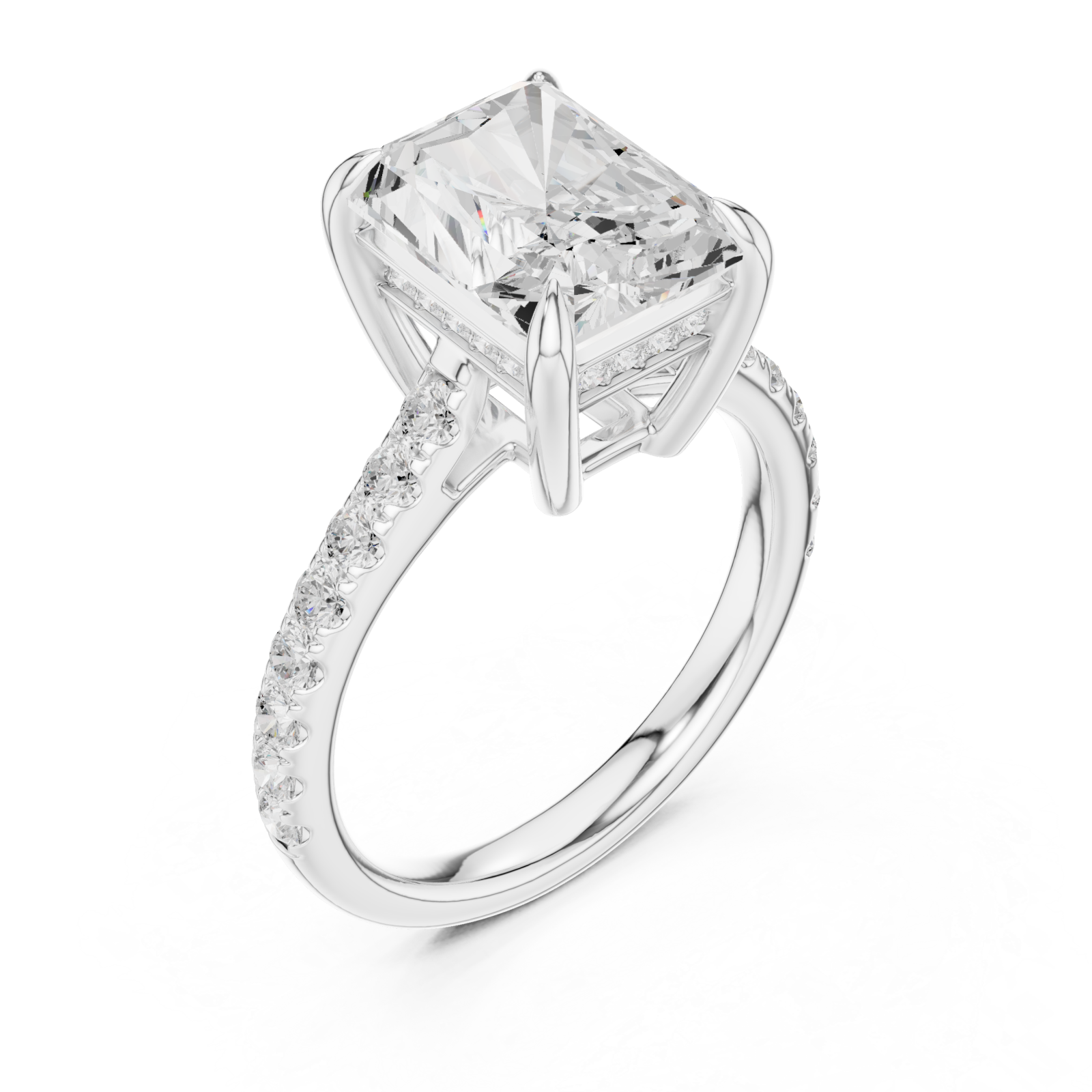  White Gold Vivid Starlet Solitaire Statement Ring Right View