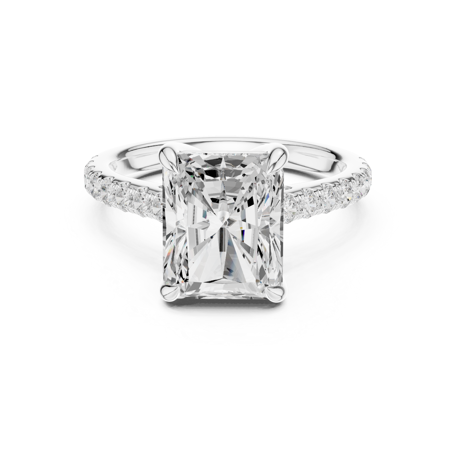  White Gold Vivid Starlet Solitaire Statement Ring Front View