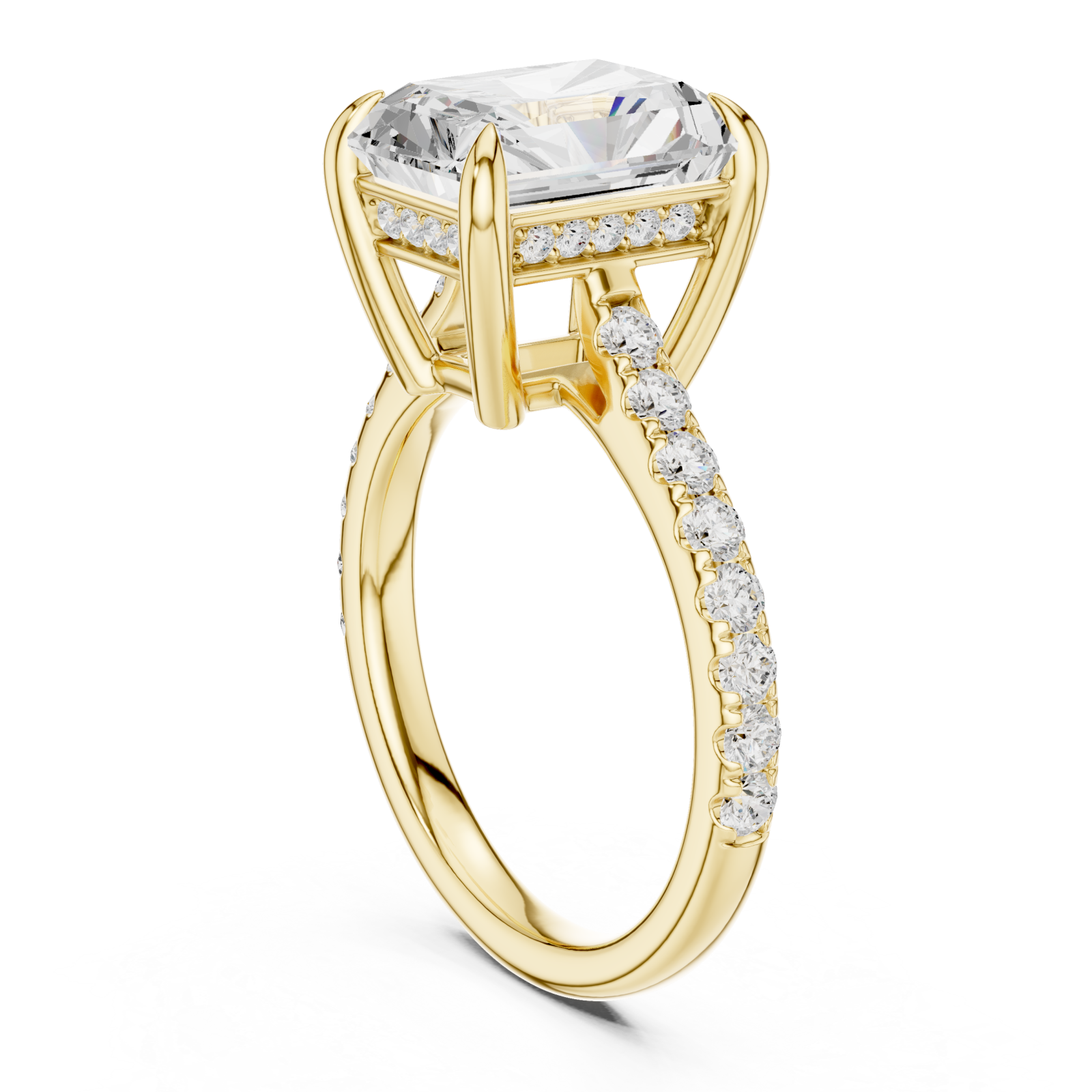  Gold Vivid Starlet Solitaire Statement Ring Left View