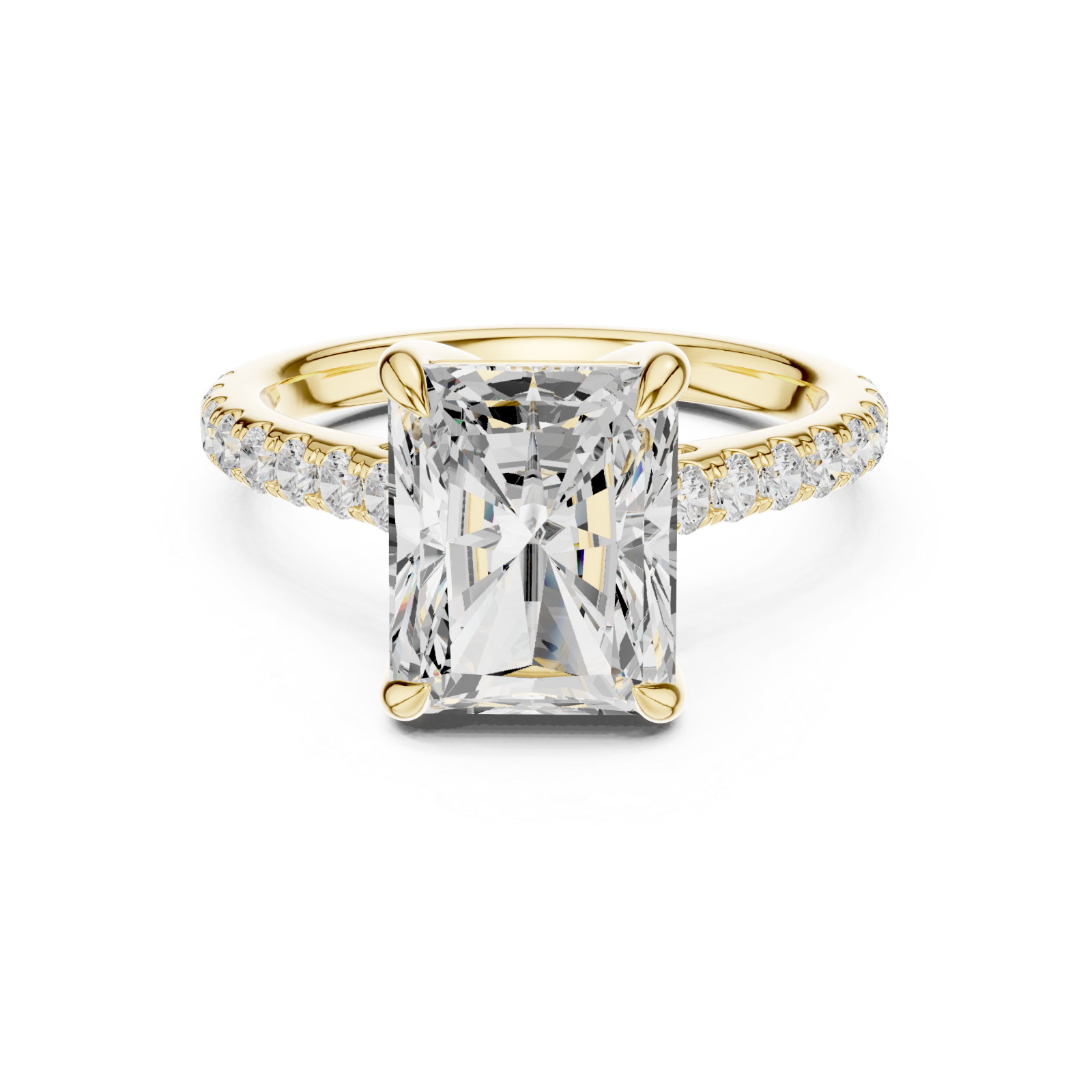  Gold Vivid Starlet Solitaire Statement Ring Front View