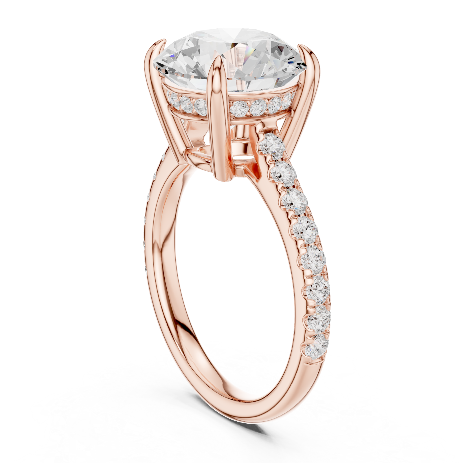  Rose Gold Twilight Promise Pavé Accent Ring Left View