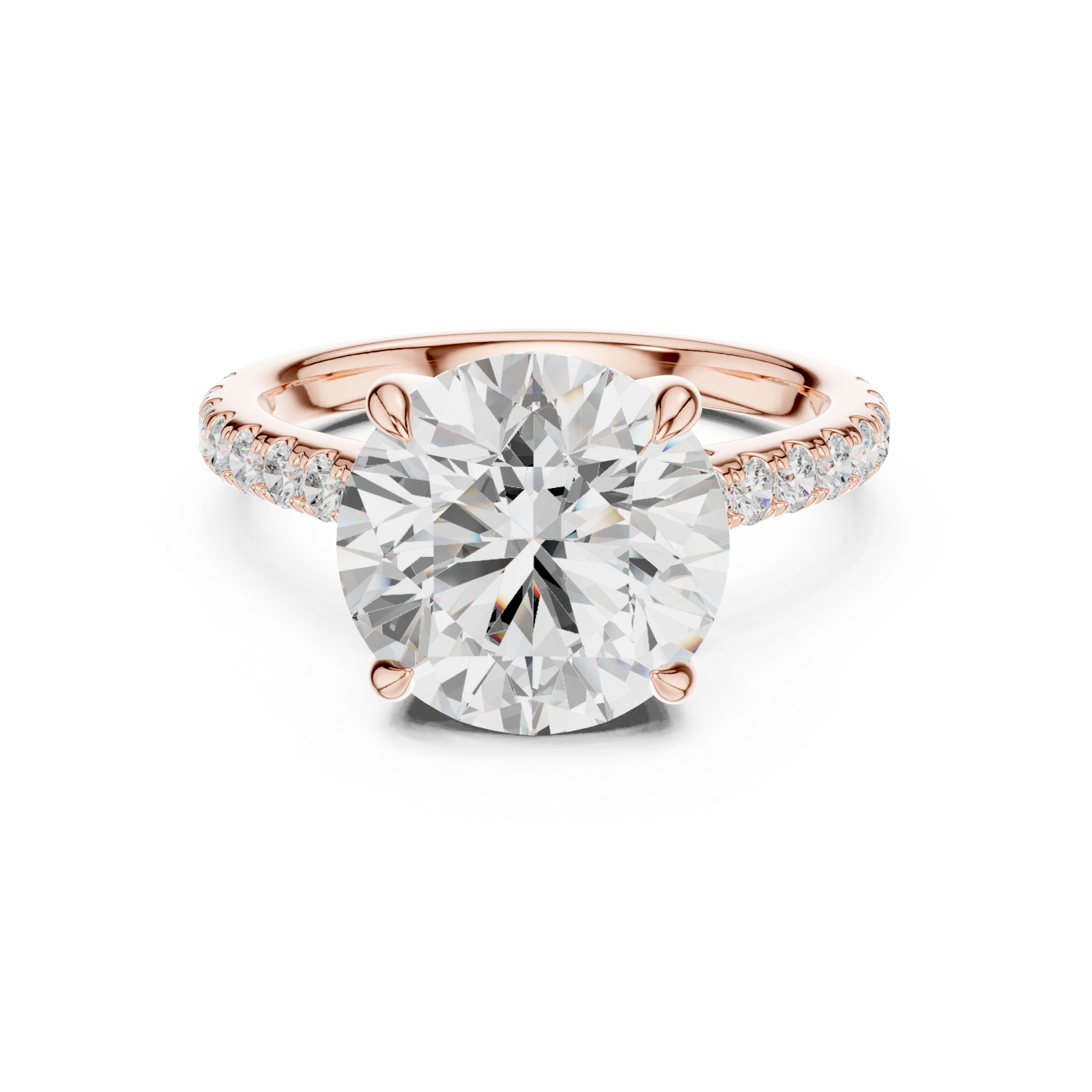  Rose Gold Twilight Promise Pavé Accent Ring Front View