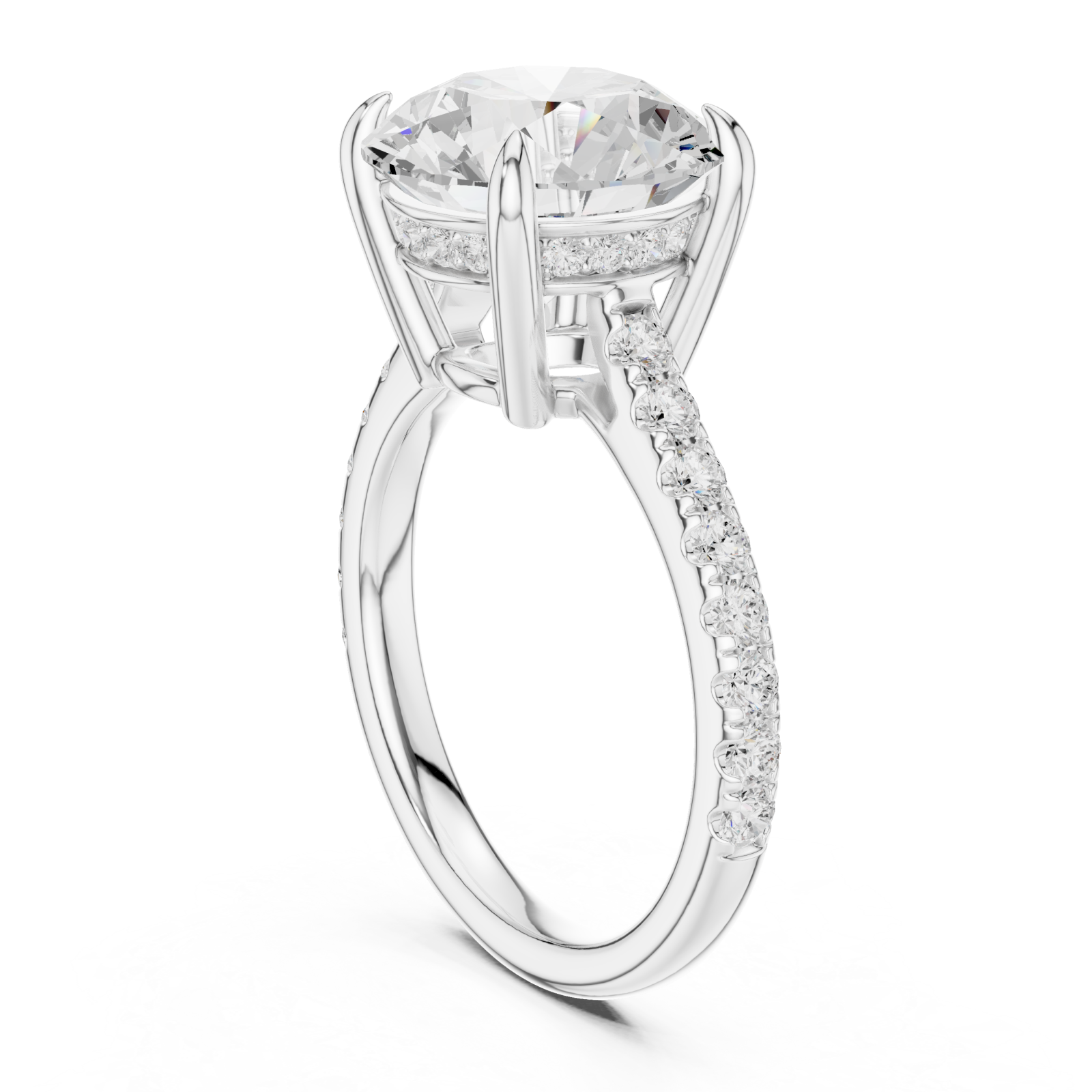  White Gold Twilight Promise Pavé Accent Ring Left View