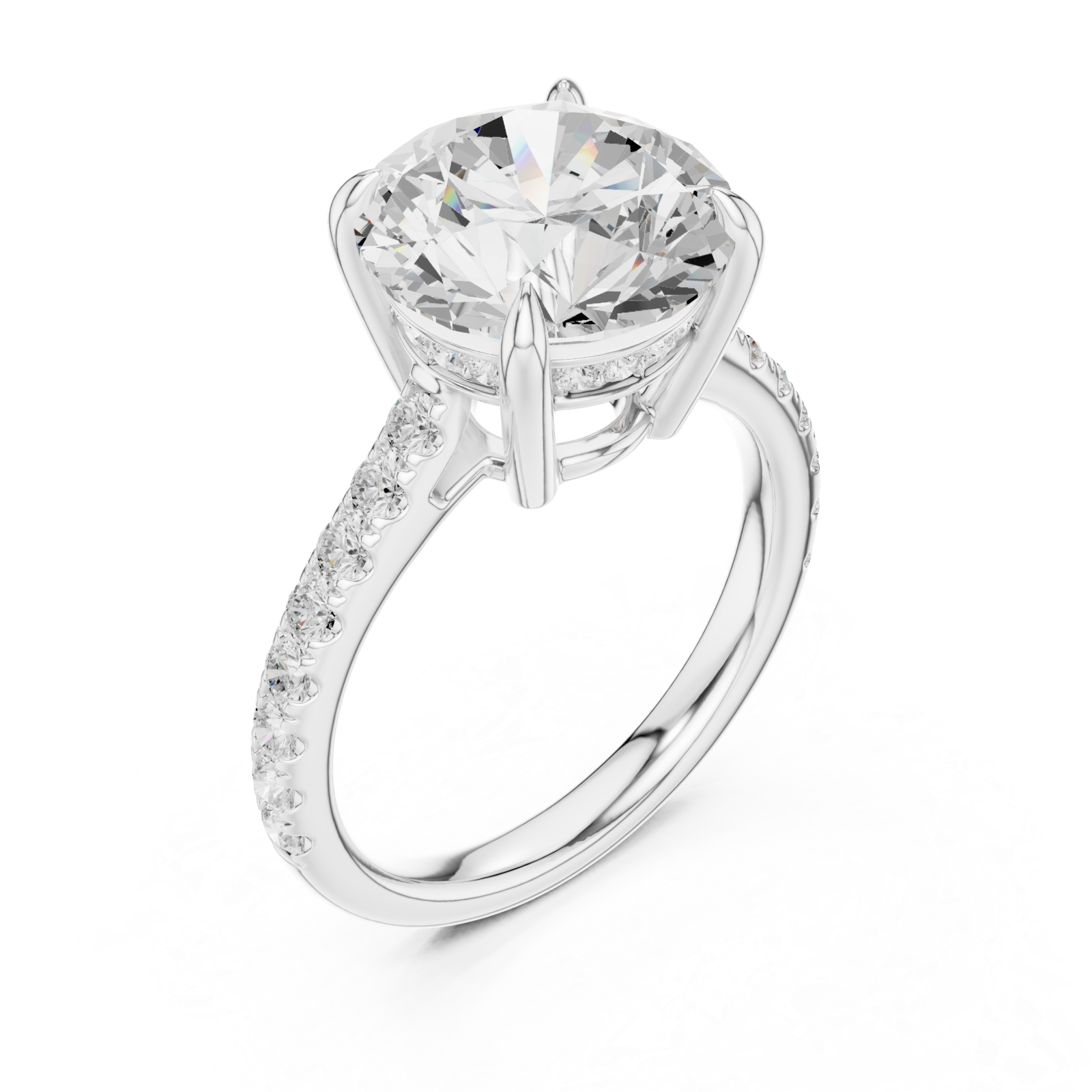  White Gold Twilight Promise Pavé Accent Ring Right View