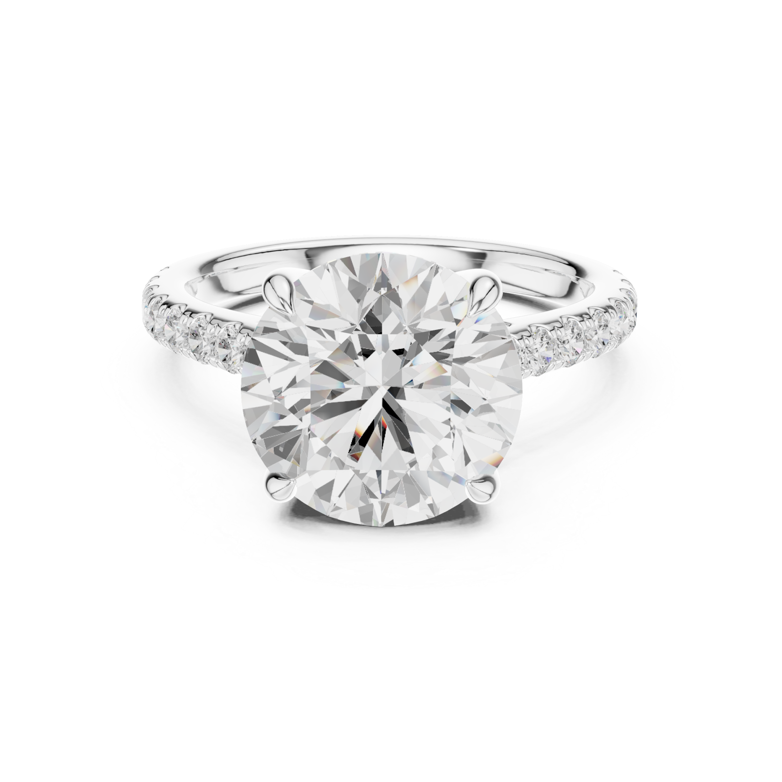  White Gold Twilight Promise Pavé Accent Ring Front View