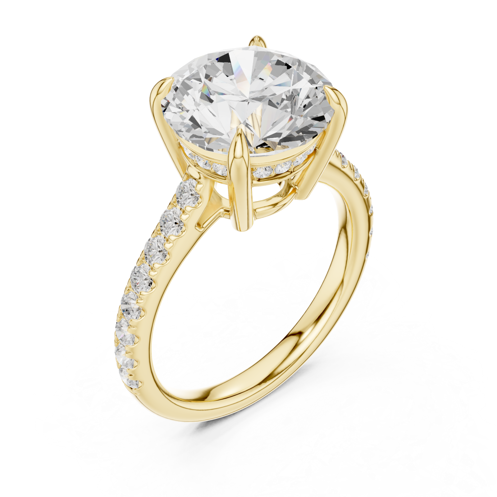 Gold Twilight Promise Pavé Accent Ring Right View