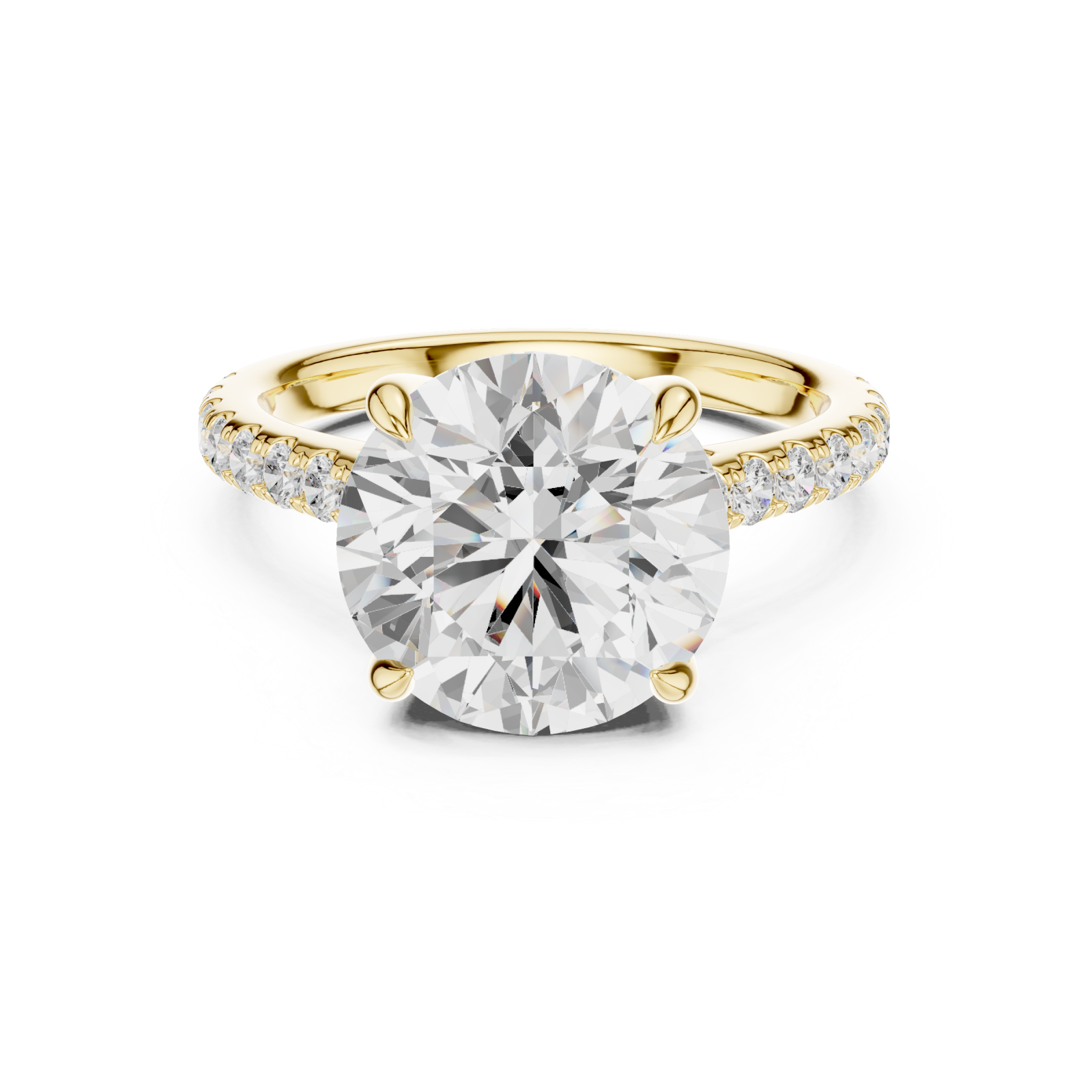  Gold Twilight Promise Pavé Accent Ring Front View