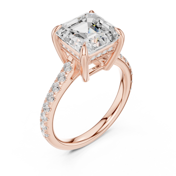  Rose Gold Luminous Cascade Solitaire Promise Ring Right View