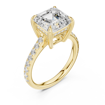 Gold Luminous Cascade Solitaire Promise Ring Right View